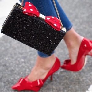 Kate spade Minnie Mouse glitter clutch crossbody